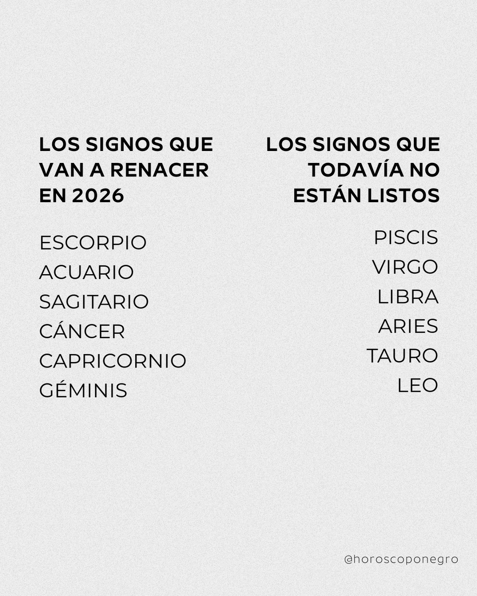 horoscoponegro's tweet photo. Los signos que van a renacer en 2026 vs. los que todavía no están preparados 🐦‍🔥 https://t.co/yof8ILfIAb