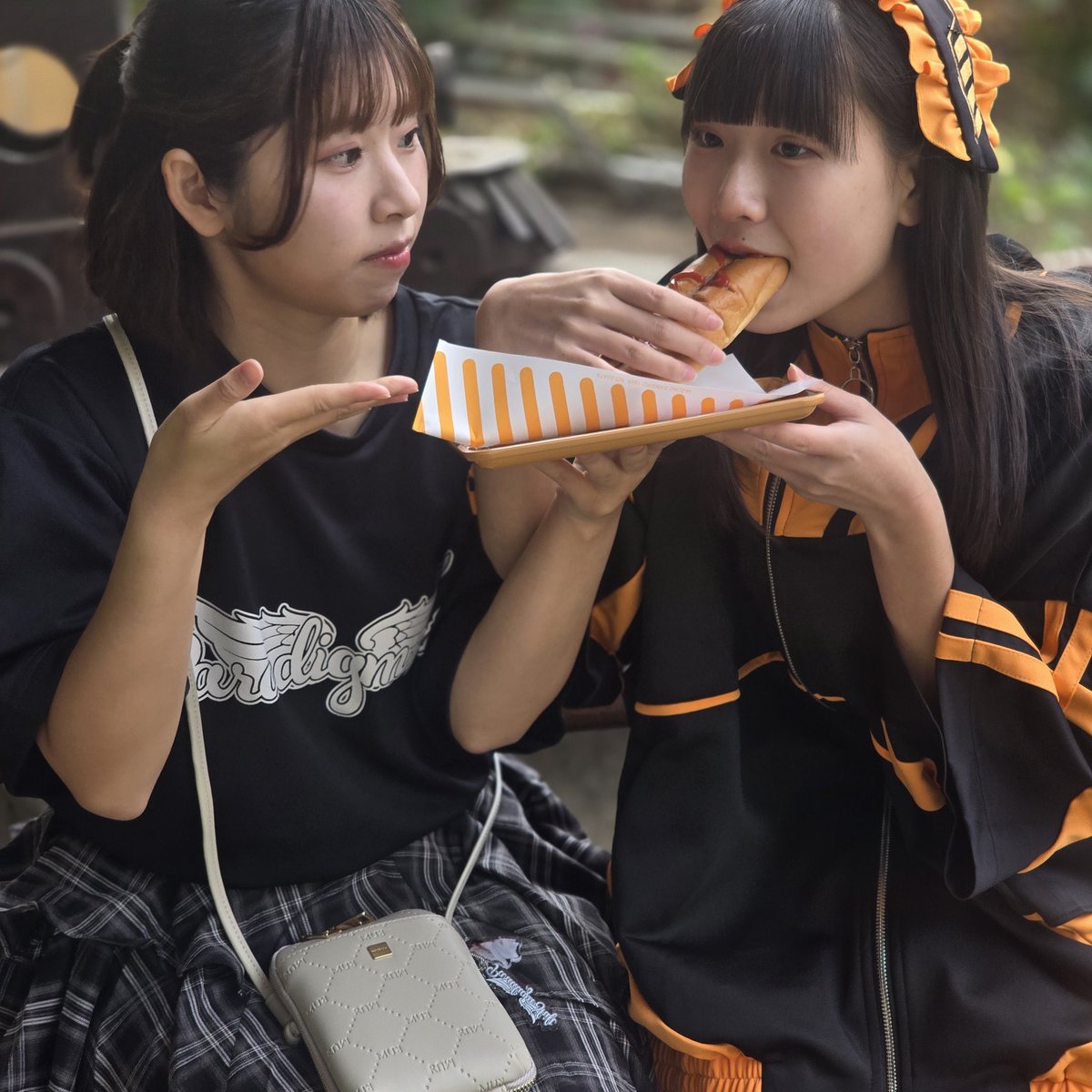 TAFT_S_'s tweet image. 食べるとこを自撮りしようとしてたら今度は水泥棒にホットドッグを食われる、あこさんでした

  #パラダイムシフト
 #blingbling