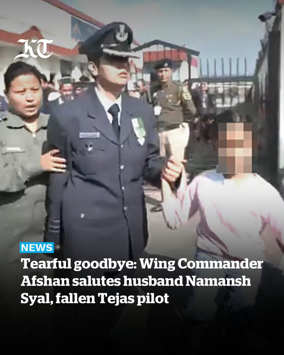 khaleejtimes's tweet image. The #mortal remains of 34-year-old Wing Commander #NamanshSyal, who tragically lost his life on Friday in a #tejas jet crash at the #DubaiAirshow2025, were transported from the #UAE on Saturday. 

The casket was later flown to Kangra for his final rites on Sunday morning