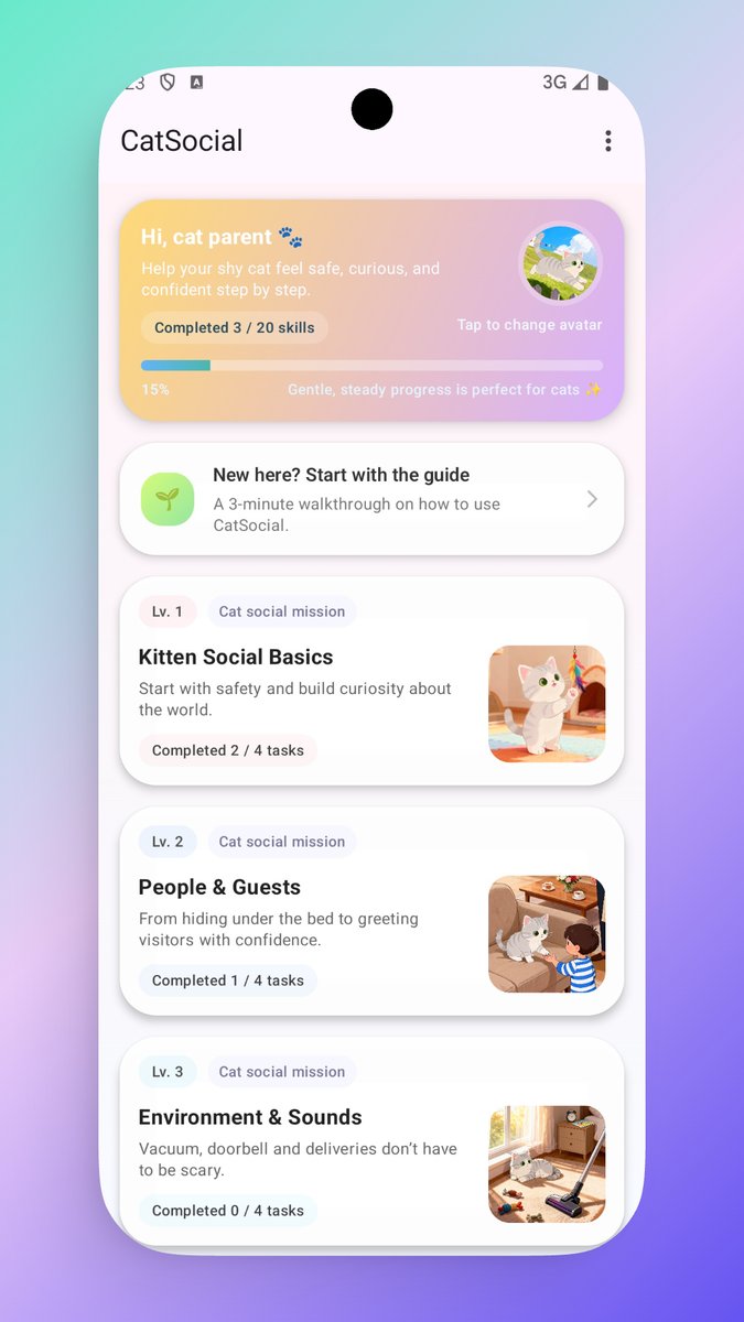 WFwms's tweet photo. Hi, I build a Cat Social App for Android, It's in review!
It can help your shy cat become more social and brave! 😽 https://t.co/whDSKqR0Q7