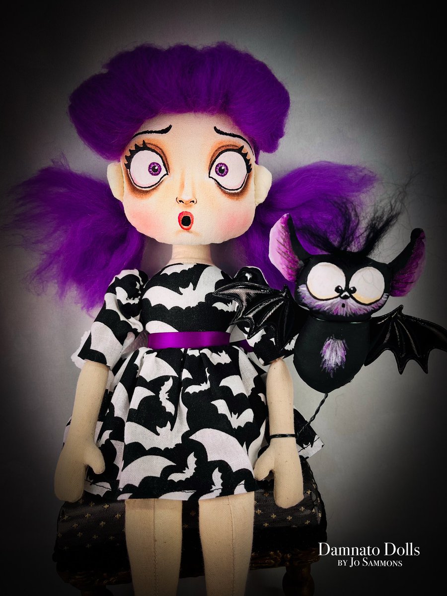 DamnatoDolls's tweet image. Enid’s been startled since 2014 and we still don’t know why 👀💜🦇 Adopt her before she scares you next!
damnatodolls.etsy.com

#SpookyCute #CreepyCute #ArtDoll #HandmadeDoll #DamnatoDolls #BatGirl #OneOfAKindDoll