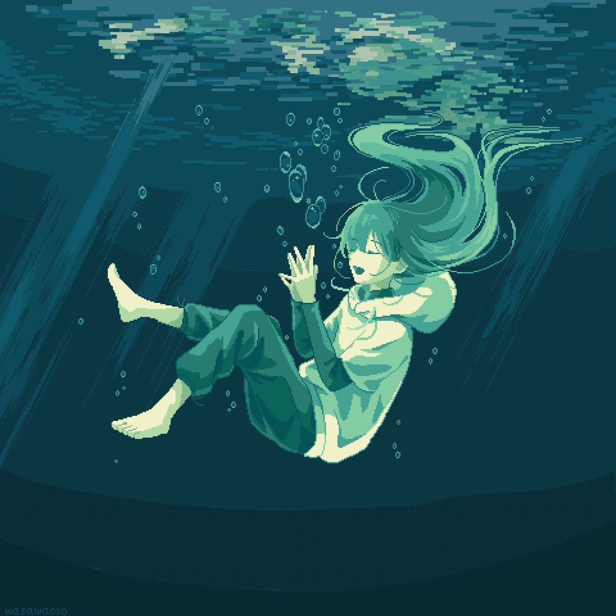 wasawa030's tweet image. 水の中で歌うひと