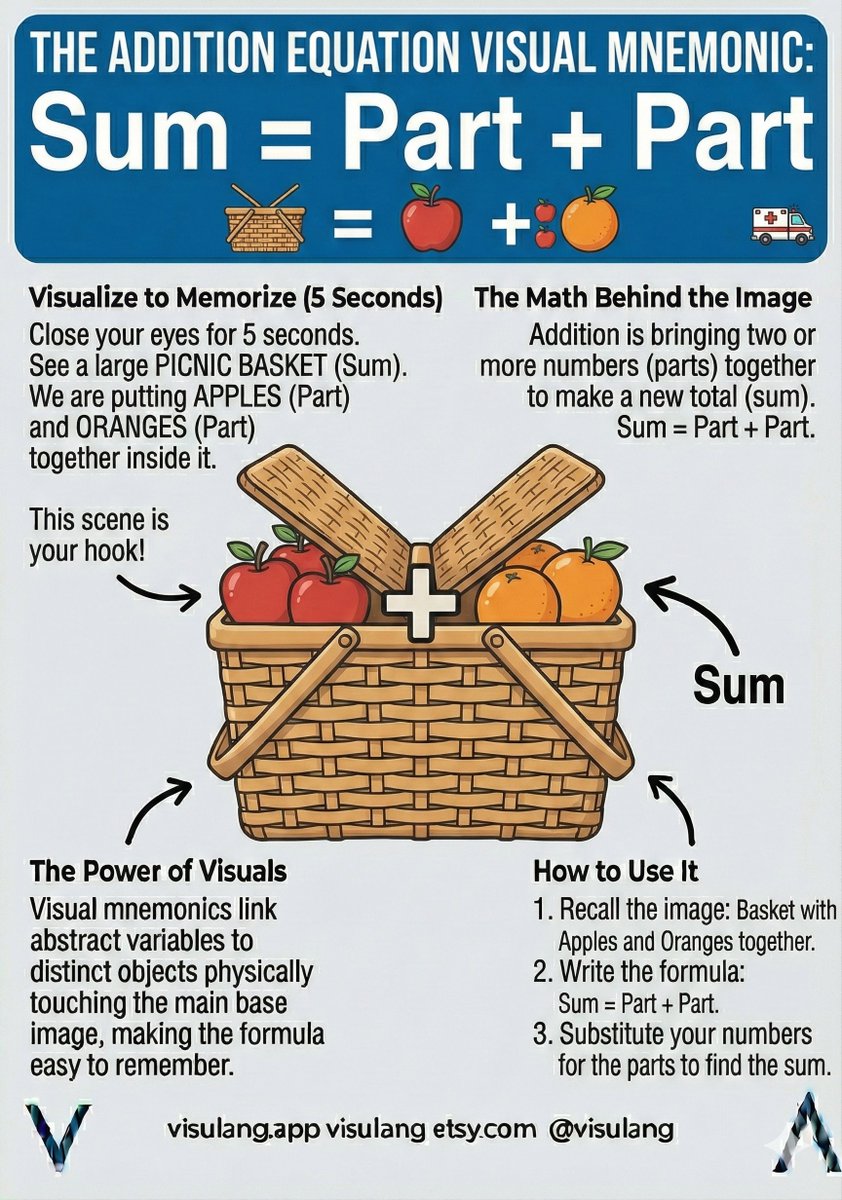 Visulang's tweet image. MA-13: Mathematics Visual Recall (Alpha Version) etsy.me/4rhyyOY via @Etsy 

#math #mathforkids #childrenslearning #specialneedseducation #add #adhd #dyslexia #autism #inclusivelearning #mathematics #flashcards #visuallearning #visulang 

visulang.app