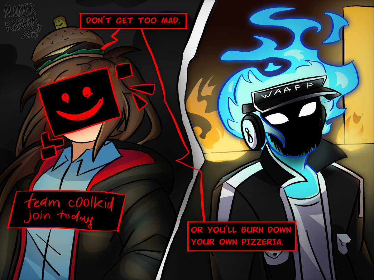 aloner_random's tweet image. Wanted to make a comic but this will do.

That one concept what I made with Dued.

~ #ROBLOX #WorkAtAPizzaPlace #Dued1 #007n7 ~