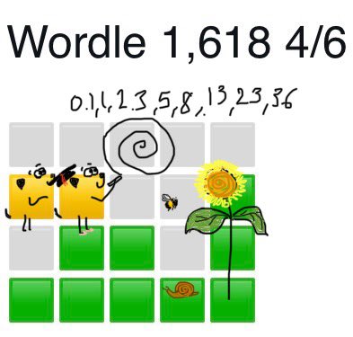HeidiBT3's tweet image. Me #Wordle picfur today is to sellybwate Fibonacci day. De Fibonacci pattern appens a lot in naycha #BTPosse *nods* in floofs and snails an eevn twiangles and stars! Dats yoos lessun ova for today 🫣😂😂😂 #BTWordleClub