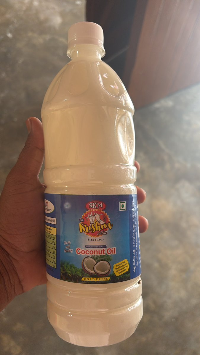SumitChauhan_'s tweet photo. @ambareeshbaliga 
Ordered and received Coconut oil from SKM. 
Excited and Hopeful for a positive review. 
Frozen due to temp at my place. https://t.co/ropSSQLTMq