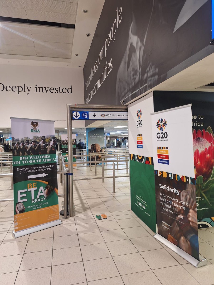 Leon_Schreib's tweet image. For the G20, we did a soft launch of our groundbreaking Electronic Travel Authorisation (ETA) that automates and digitalises tourist visas. It works beautifully. The coming expansion of the ETA for secure and efficient migration will be a lasting legacy of SA’s G20 presidency! 🇿🇦