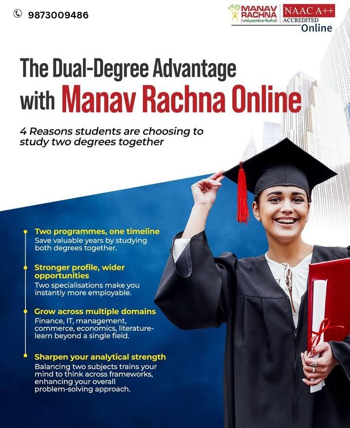 FoundationMimt's tweet image. Your ambitions deserve flexibility 

At Manav Rachna Online, you can opt for two courses simultaneously and shape a career path that&apos;s as multi discipline as your goals. 

Apply now 9873009486 

#ManavRachnaOnline #OnlineEducation