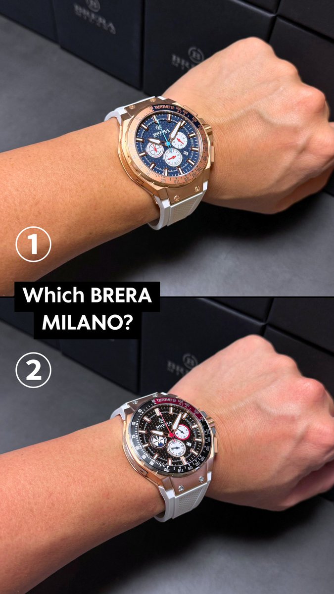 こんにちブレラ〜⌚️✨
ブレラミラノジャパンがお昼12時をお知らせします🕛
「ブレラミラノ グランツーリスモ GT2 クォーツ クロノグラフ 」です。
さて今の気分はどちらですか？
①なら「ブレラ」②なら「ミラノ」で教えてください。
👇
breramilano.theshop.jp/categories/586…