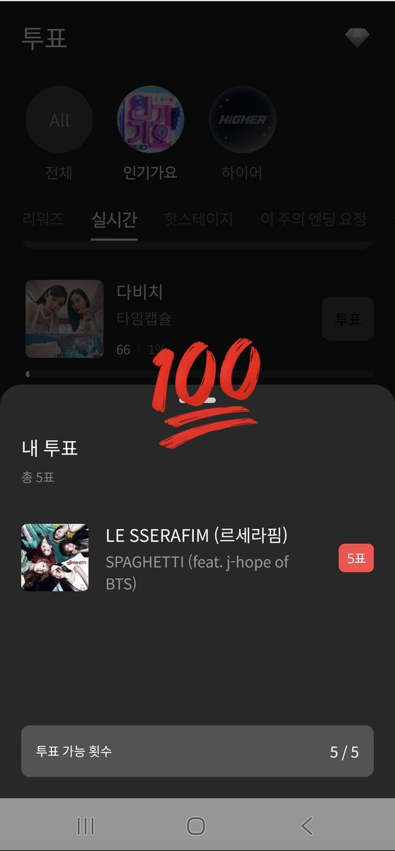 bbangs2s2's tweet image. 인기가요 투표완료