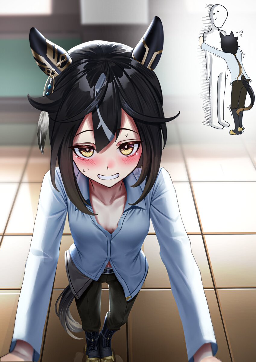 NepppyCPU's tweet image. ⚜️🤎: jejeje que pasa te pusiste nervioso? Aay que lindo ~