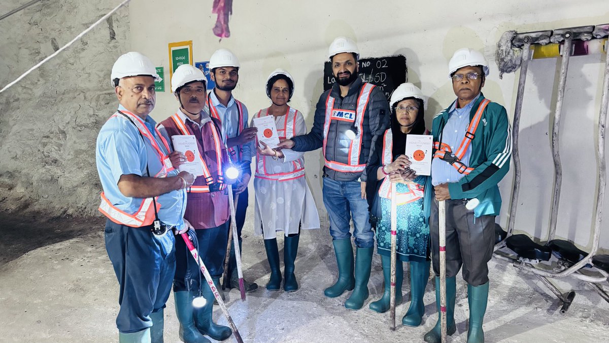 rishibranjan's tweet photo. Mine visit and book release at Underground Mine , Nadira Colliery, MCL, Talcher Coalfields, Odisha.

100 feet under earth crust Heartfulness way 2 is  given to coal mines officials. Now this is a ‘Patal Lok’ launch 😊
#Heartfulness #Daaji #THW2 https://t.co/hEXJAHddQ4