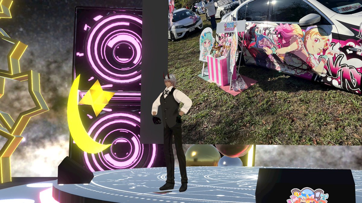 mao556k's tweet photo. 11/23 sun. SM3 × Monolis × #ストライV『痛車イベント生実況』 
現地リアル会場とClusterで同時中継！
ClusterはClusterで盛り上がっておりました！
好き勝手におしゃべりしてて楽しかったｗ
#SM3 #Monolis #ストライV #cluster https://t.co/4K8Ol8q76s
