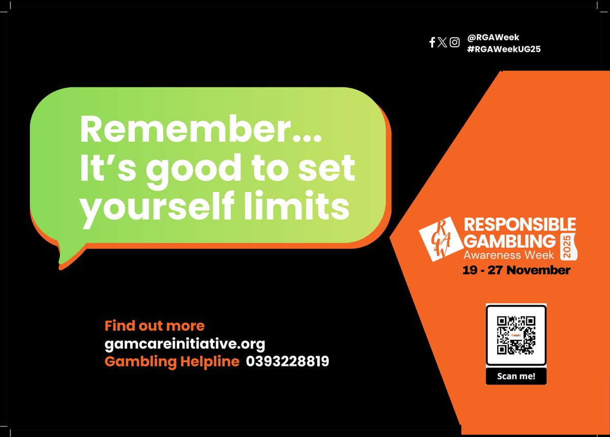 RGAWeek's tweet photo. Have you lost any money lately on the matches you staked on this weekend?  If the answer is yes, it is important that you stay in control.  Set limits and stick to them. We are here to support you   Reach out to us today.
@igamcare
#RGAWeekUG25 #ResponsibleGambling https://t.co/ZB4PdGvOQU