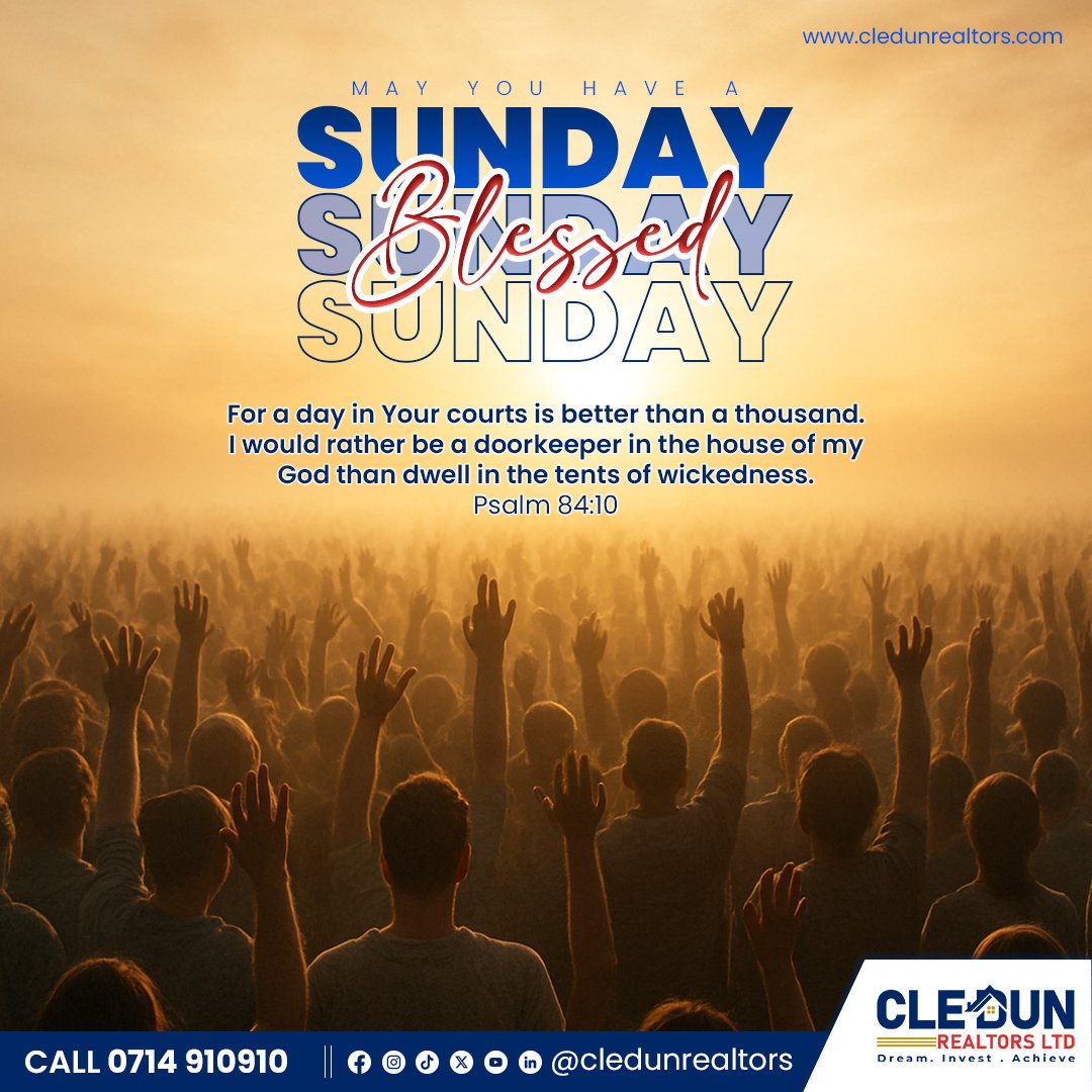 Cledun_Realtors's tweet image. One moment in God&apos;s presence is worth more than a lifetime anywhere else. It is better to serve God in a role that may look small, than to have what seems great but be out of God. Wishing you a Sunday full of God&apos;s presence. ✨

#CledunRealtors #SundayWord