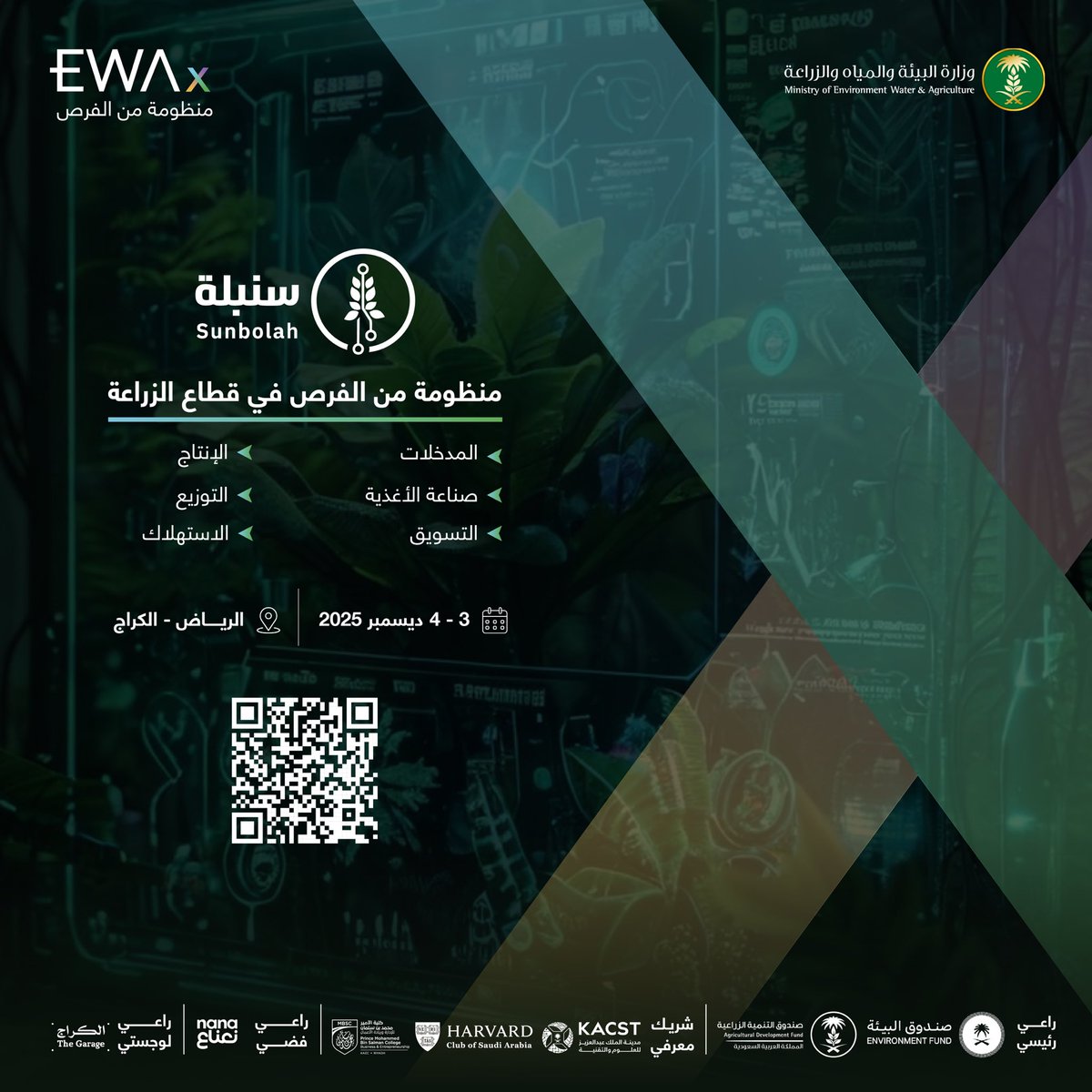EWAx_MEWA's tweet photo. "سنبلة" منظومة قطاعية لريادة الأعمال تساهم في بناء مستقبل قطاع الزراعة #EWAx_2025 https://t.co/Y6bUQjRbi5