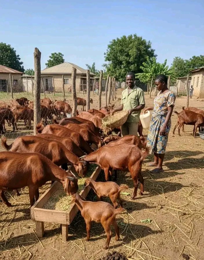 GaetanNZ's tweet image. BUILDING A PERFECT GOAT FEEDING PLAN FOR STRONG, HEALTHY, AND PRODUCTIVE GOATS

A proper goat diet is all about balance. Combine the right feeds in the right proportions to keep your herd growing well.

1. Forages (60–70%) – The Foundation
Grasses like Napier and Guinea grass,…