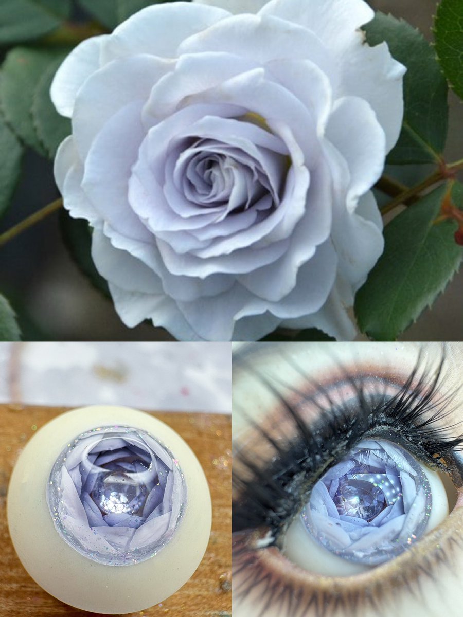 CorrineKY0515's tweet image. いただいた“霧灰ブルー”薔薇アイのお写真がとても素敵で…
思わず試作してみました。

実際に装着してみると、
想像以上に透き通っていてすごくクリーンな雰囲気に。
ほんのりとした冷たさ、清冷感まであって驚きました❄️
#BJD  #レジンアイ #ドールアイ