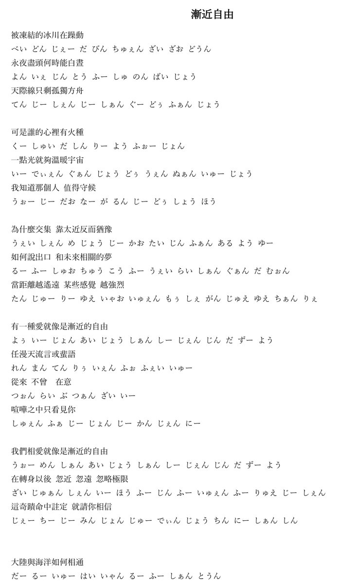 ProPandas_FC_JP's tweet image. 本日の公演のアカペラコーナー投票投結果。
「漸近自由」