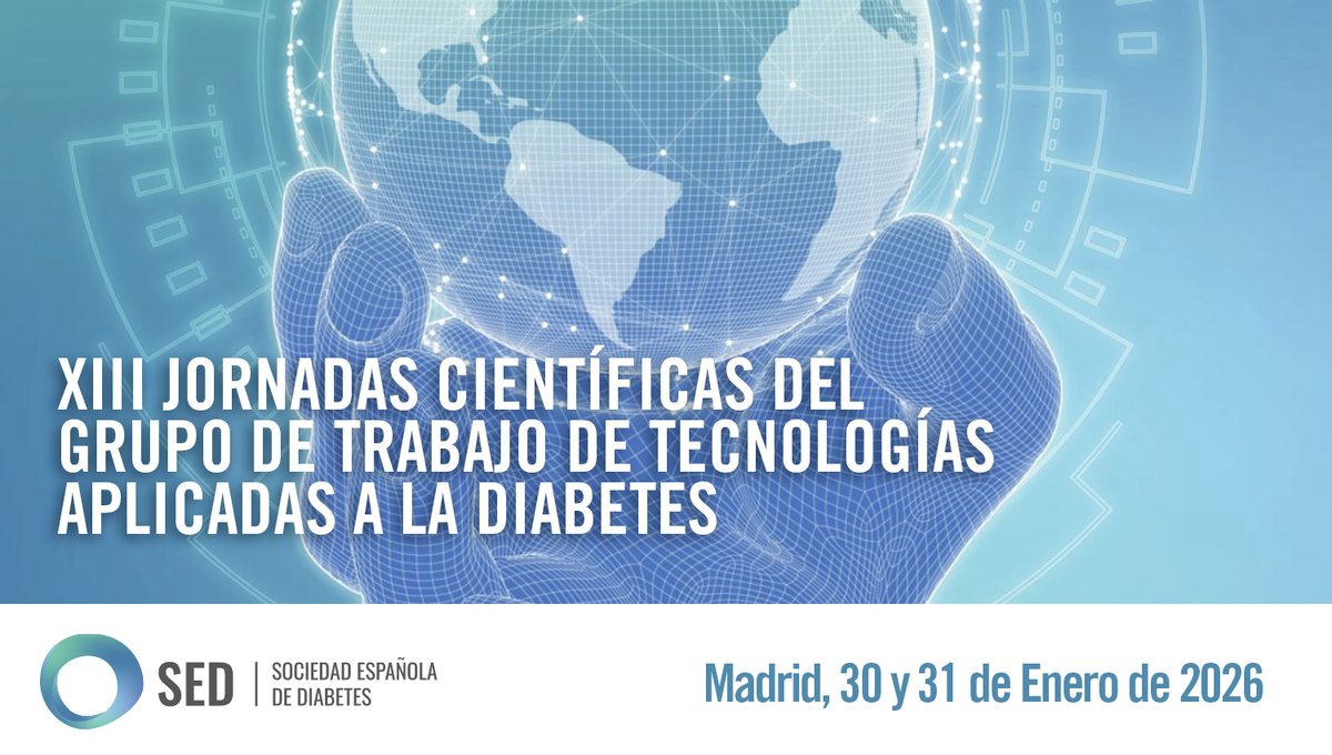 🚨 Save the date
La innovación en diabetes tiene cita en Madrid:
XIII Jornadas de Tecnologías aplicadas a la Diabetes – 30 &amp; 31 de enero 2026 

Más información e inscripciones: sediabetes.org/cientifico-y-a… 

Programa: sediabetes.org/wp-content/upl…