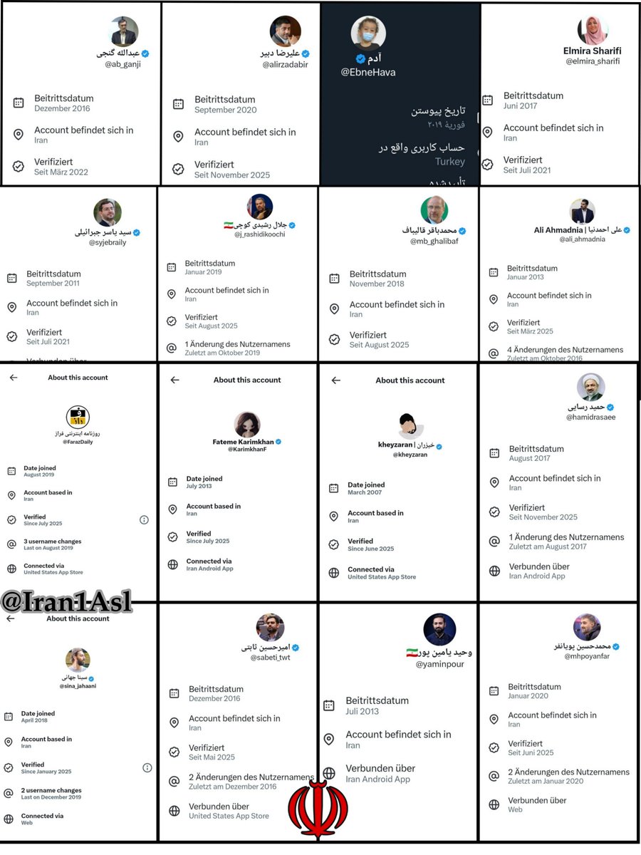 Iran1Asl's tweet photo. با قابلیت جدید توییتر معلوم شد اکانت‌های عرزشی و مزدوران رژیم از اینترنت بدون فیلتر برخوردارند.
#پایان_جمهوری_اسلامی https://t.co/KDZ3tiALpl
