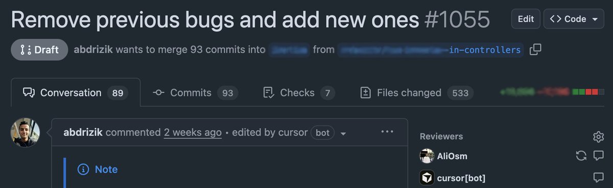 The quality of PR titles at <a href="/MilkStrawAI/">MilkStraw AI</a>  😂
"Remove previous bugs and add new ones"
Big changes coming up 🔥

Shoutout to <a href="/abderizik/">Abdelrahman Rizik</a> &amp; <a href="/alihfadel/">علي فاضل | Ali Fadel 🥛</a> for keeping things fun 🚀