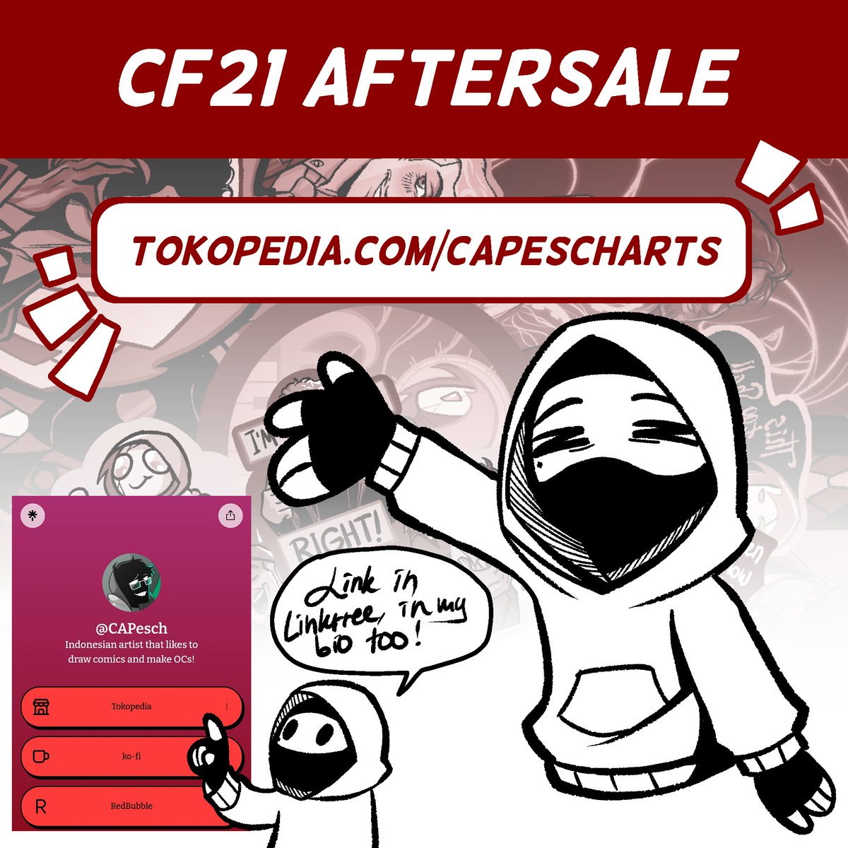 capesch_arts's tweet image. Comifuro after sale :3
Finally able to put my stuff there. I had to update things because I have not touched it in a long time
Link to store
tokopedia.com/capescharts
.
#CF21 #comifuro21 
Fandoms:
#spiderverse #malevolentpodcast #TMA #themagnusarchives