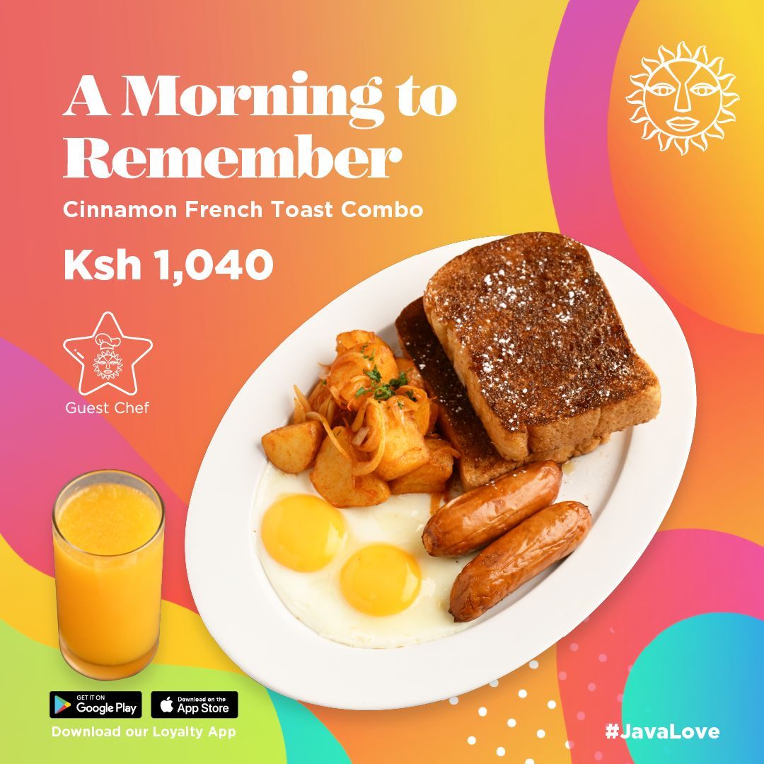SouthfieldMall's tweet image. Make your late morning magical with the @javahouseafrica Cinnamon French Toast Combo! 🥞☀️ A perfect brunch treat — golden toast, sizzling sausages, and fresh juice to keep you smiling through the day! ✨😋 #JavaLove #SouthfieldMall