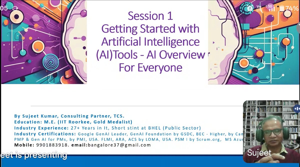 VTAblr's tweet photo. A great session conducted by Mr Sujeet Kumar on basic application and overview of AI. Thank you for sharing your views with #ViharTechnocrats https://t.co/A1CQ6tzZ1R