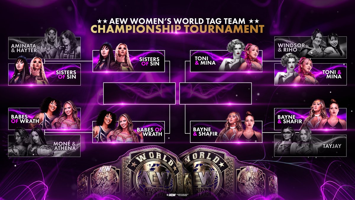The Semifinals of the AEW Women's World Tag Team Title Tournament are set!

Tune in for the next match on #AEWDynamite at 8/7c on <a href="/TBSNetwork/">TBS Network</a> + @SportsOnMAX!