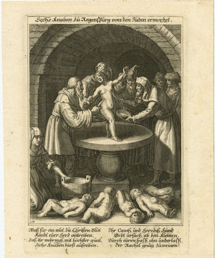 "Los judíos, siendo hombres de los más extraños y especialmente odiosos a la humanidad, y debido a su religión no permitiendo convivir con nadie, sino guardando sus propias leyes como sagradas e inquebrantables,
y como además en la guerra contra Antonio incendiaron su propio