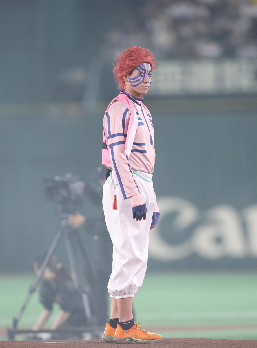 sanspo_giants's tweet image. 【#ファンフェスタ🎉】

#大勢 投手は「鬼滅の刃」の上弦の鬼「猗窩座」の仮装で登場（撮影・萩原悠久人） 

#ジャイアンツ #giants #巨人 #サンスポ