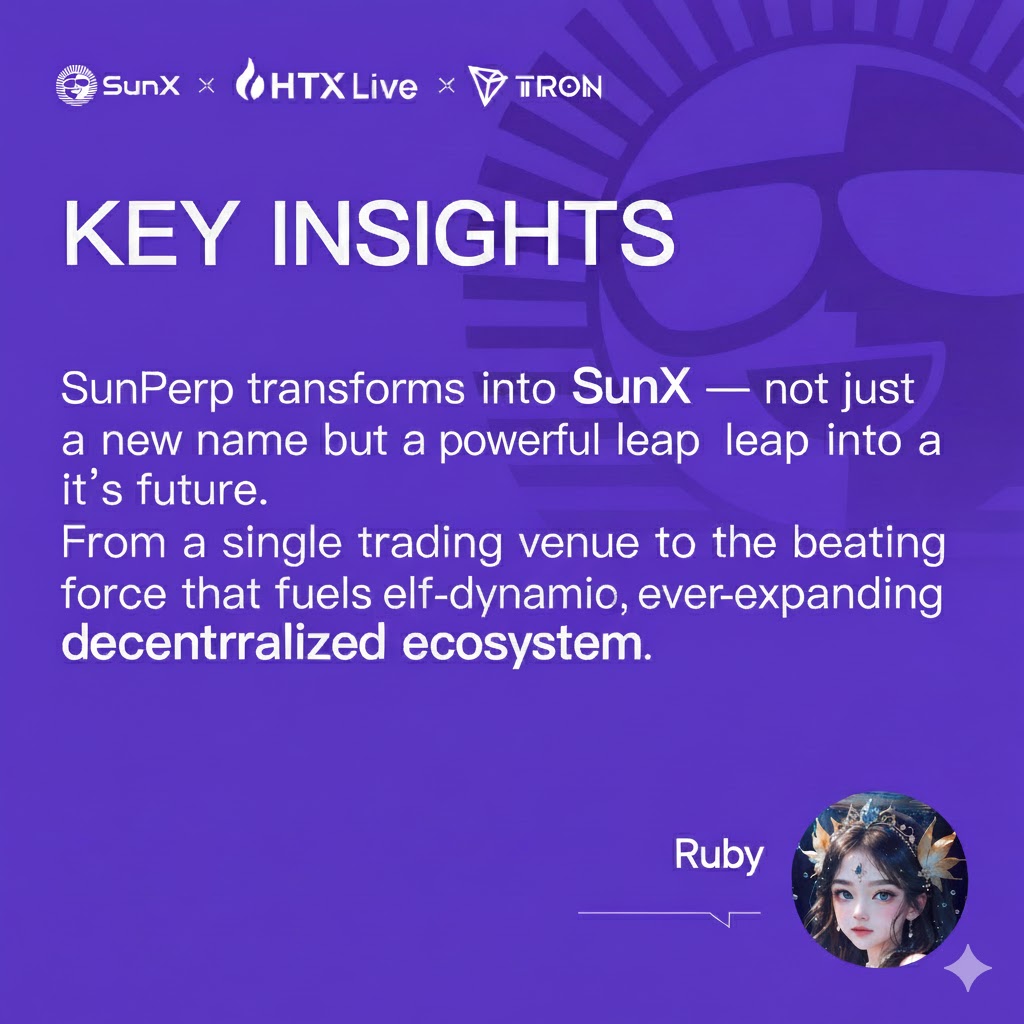 hongngo38104169's tweet image. “SunPerp transforms into SunX — not just a new name but a powerful leap into the future. @SunX_DEX

From a single platform to a pulsing force that fuels a dynamic, ever-expanding decentralized ecosystem.”

@justinsuntron @Agent_SunGenX @OfficialAINFT @WinkLink_Oracle @BitTorrent…
