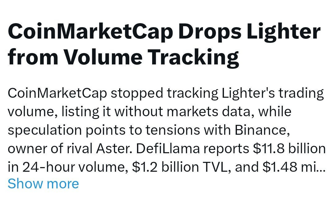 onchainmonk's tweet image. Coinmarketcap Bribed by Binance 

CZ seems to now target Lighter after defeat from Hyperliquid 

CZ is indeed Cancer of crypto 

Say no to CEXs

#boycottBinance