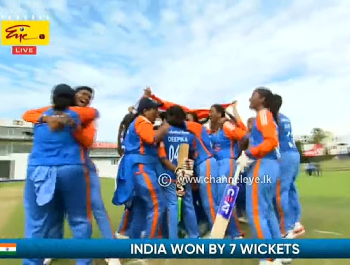 🚨 INDIA - THE BLIND CHAMPION 🚨

- India 🇮🇳 Blind Women's Team are the Champions of 1st Ever Blind Women's T20 World Cup 2025 👏🏻

- India beat Nepal by 7 Wickets to lift the T20 World Cup Trophy🏆

Congratulations India 🎉