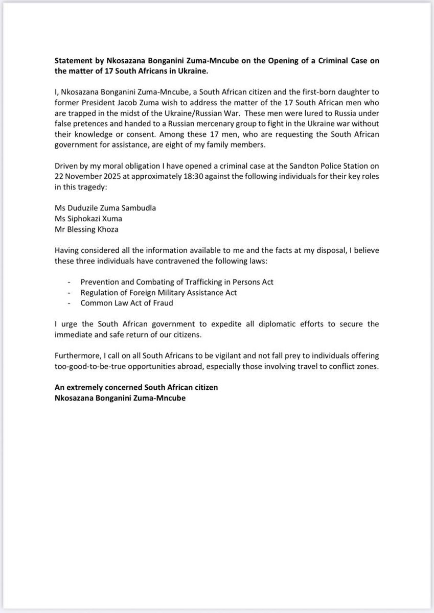 Thuthu_Zuma's tweet image. Heartbreaking 💔💔💔
We must continue to advocate for their safe return home.

cc @SundayTimesZA @SundayWorldZA @SABCNews @PresidencyZA @DIRCO_ZA @MYANC @MbalulaFikile @News24 @TimesLIVE @eNCA @dailymaverick @mailandguardian @ParliamentofRSA @Powefm987
