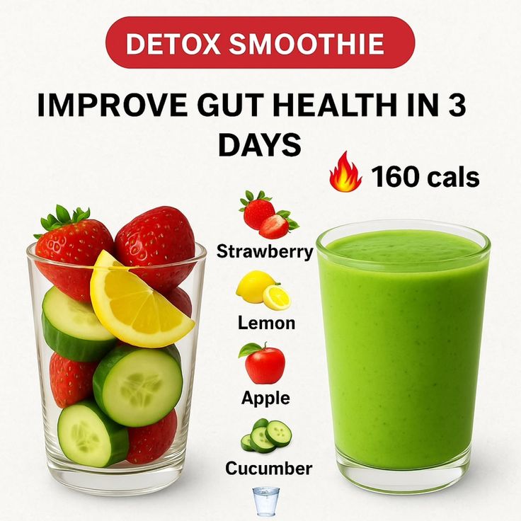 HealthyBody321's tweet image. Detox Smoothie To Improve Gut Health🍓🍋‍🟩