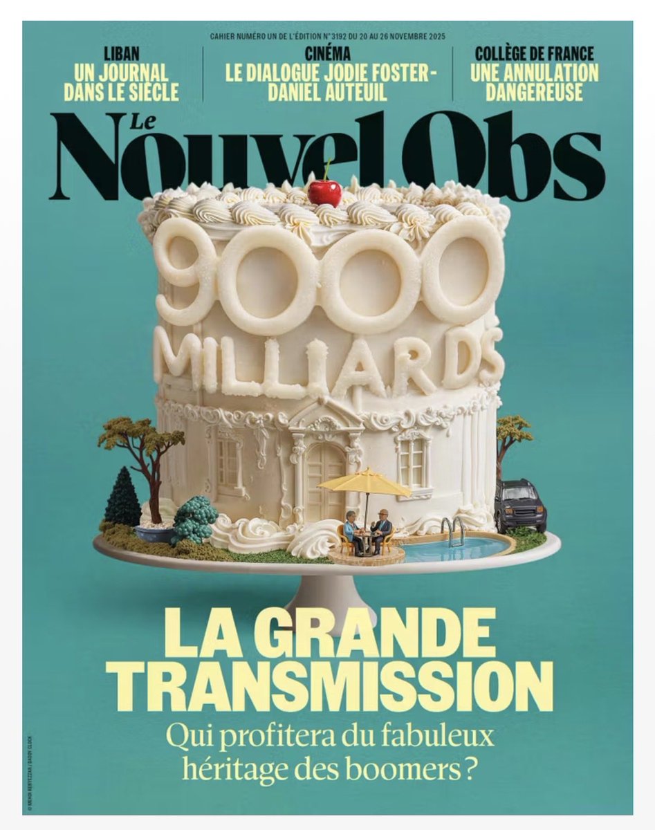 ⚡️🇫🇷INFO - « Aujourd’hui, il vaut mieux hériter que travailler ». La #fortune héritée représente désormais 60% du patrimoine des Français (contre 35% au début des années 1970). Dans les 15 ans qui viennent, 9000 milliards d’€ de patrimoine seront transmis par la génération des