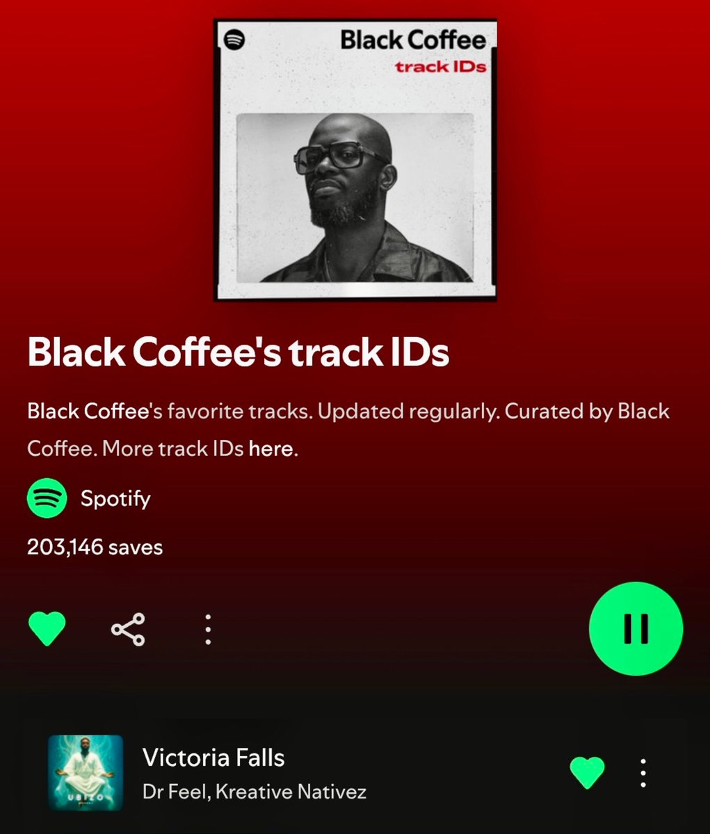 #VictoriaFalls by Dr Feel x <a href="/KreativeNativez/">Kreative Nativez</a> taken from my album #Ubizo was Playlisted on the <a href="/RealBlackCoffee/">Black Coffee</a> <a href="/SpotifyAfrica/">Spotify Africa</a> <a href="/Spotify/">Spotify</a> Track IDs

STREAM HERE : open.spotify.com/album/0jYU5ZgV…

#StreamingNow #TrackIDs #spotify #Ubizo