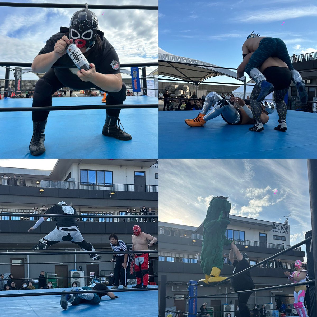 SeaFoodWrestle's tweet photo. ( #うみのさちこ ) #海鮮プロレス 

漁港の駅TOTOCO小田原にて
海鮮プロレス開催でした！

カマスのレスラー
【ミル・マスカマス】が初登場🐟🔥
キラッキラのボディーがかっこよかった✨

今回のバトルロイヤル商品は
カマスソフトと海鮮プロレス缶バッジ🍦
予想的中された皆様おめでとうございます👏 https://t.co/50siZRFnCF