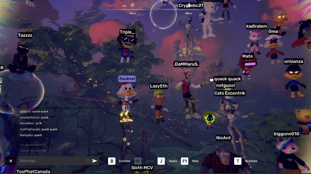 Bubble chillen with some banging avatars!! Love to see so many communities together!! 
Shout out to <a href="/iamMRJOUBREL/">Joubrel</a> ! Been making 🔥 badges for <a href="/OtherGamesXYZ/">Other Games</a> 
Had to grab a pic with em!! Quack Quack!
<a href="/notXgucci/">notgucci</a> <a href="/OniZanza/">OniZanza</a> @MaksNiko <a href="/YoBoyTazz/">Tazz💰</a>