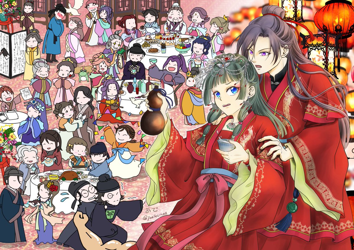 これも夫妻かな…。（本当は結婚式じゃなくて正月のつもりで描いたｗ　けど、どっからどう見ても結婚式だよなーって思った絵）