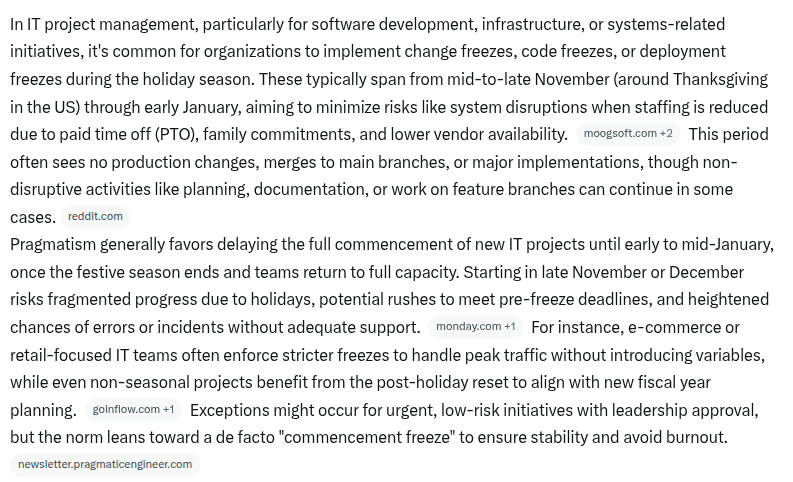 All hands on deck - call back all staff from holidays if need be to resolve emergencies like the emergency experienced on Cardano recently but never deploy brand new projects in change freeze season!