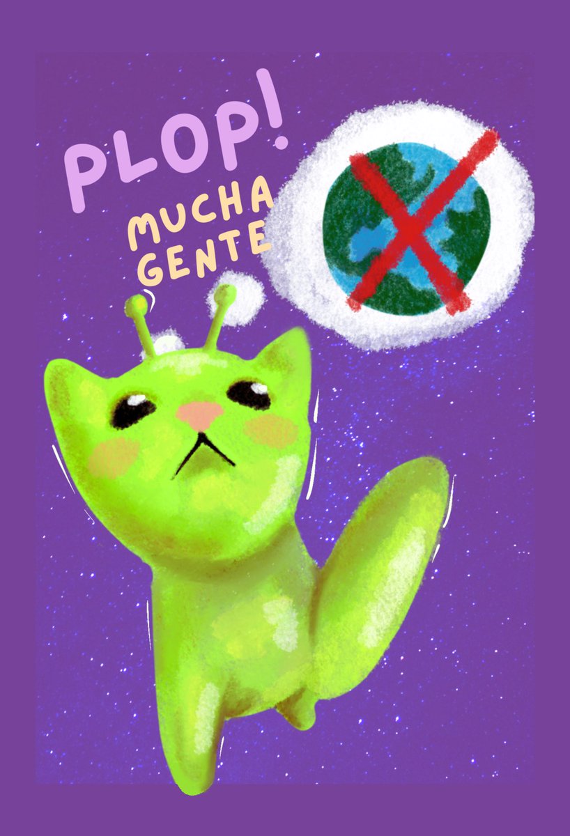Bernmp's tweet image. Ya no cabemos! #ilustracion #marcianos #gatos #digitalart #drawing