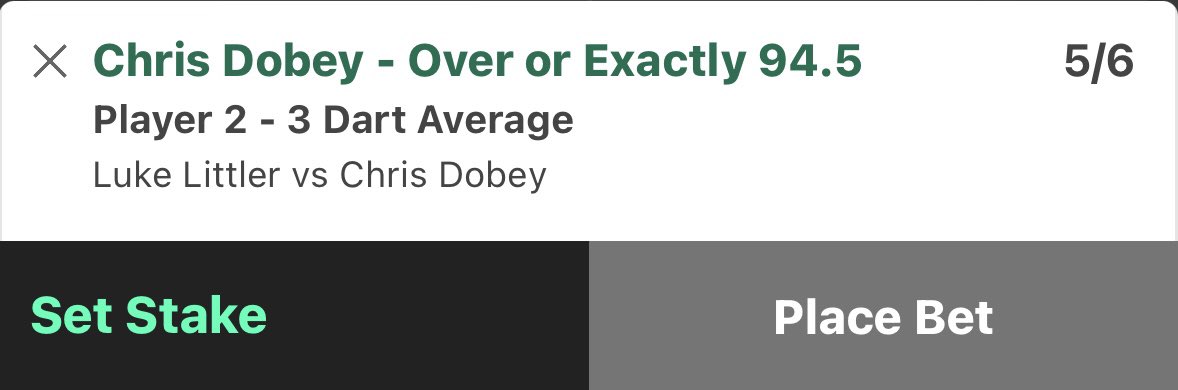 TheMooseTips's tweet image. 🎯Littler v Dobey Bet
🏆Players Championship Finals 

Dobey 94.5+ @ 5/6
1.25 Units 💰
Bet365 / 📕

Reasoning ✍️

Was originally going to back the overs with legs, but feel like there is slightly more value here. 

Dobey is averaging 95.59 for the year, and has cleared this line…