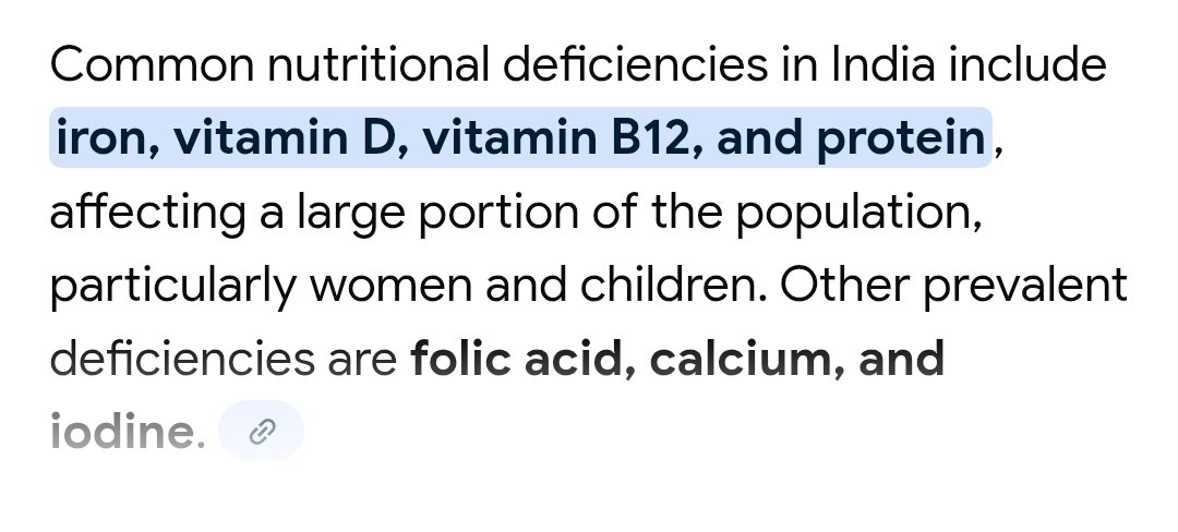 shiladsingh's tweet image. Meat consumption could easily solve most of these deficiencies.

Indians can do as much mental gymnastics as they want but eating meat is necessary. Almost every king or Hindu warrior they kang on consumed it.