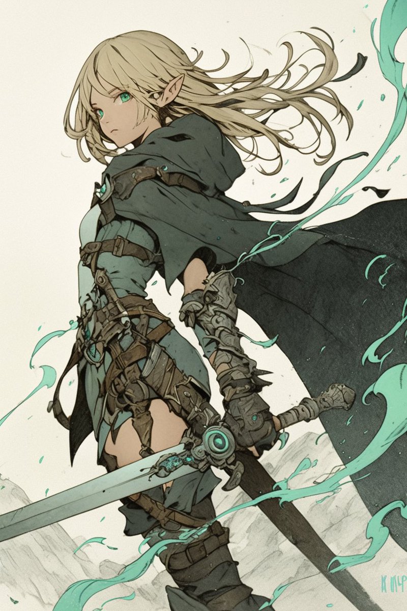 uenrura's tweet image. #ゲームの日 #funart 
同じくメガドラ、サターンユーザーでしたが、何故かファンタシースターは未経験😅
自分の場合はTRPG・ロードス島戦記でサイコロを振っておりました🎲
そんな訳で、ジャパーニーズエルフの原点ディードリット嬢でお繋ぎ致します🧝‍♀️
こんな感じだっけな？