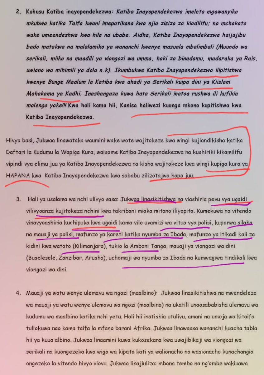 abusumayyah_o's tweet photo. KWANINI #MAASKOFU WA TEC_NA KANISA  WAKO NYUMA YA #MAANDAMANO KWA SASA NCHINI TZ🇹🇿⁉️👀🫷

>>KWANINI HAŴONGELEI TENA #AMANI NA #USALAMA WA TAIFA LA TZ🇹🇿_KAMA WALIVYOFANYA KWENYE WARAKA WAO WA KIASKOFU NA KANISA  MWAKA_2015⁉️_🫷🤣

🫴TUNAWAKUMBUSHA NYIE MAASKOFU WENYE PHD_ZA MCHONGO KUTOKA VYUO VYENU VYA ST. FLANI FLANI HIVI 

➡️_MWAKA 2015 MAASKOFU WOTE TZ🇹🇿  WA TEC,CCT, NA CPCT_ MLITOA WARAKA MKIZUNGUMZIA HALI YA #USALAMA WA #NCHI YA TZ🇹🇿

NANUKUU KAMA ILIVYO; ✍️

3. Hali ya #usalama na nchi ulivyo sasa: 

➡️_Jukwaa linasikitishwa na viashiria pevu vya #ugaidi vilivyoanza kujitokeza nchini kwa takribani miaka mitano iliyopita.

 Kumekuwa na vitendo vinavyoashiria kuchipuka kwa #ugaidi kama vile; 
🫴 #uvamizi wa vituo vya polisi, kuporwa silaha na #mauaji ya polisi, mafunzo ya karate katika nyumba za #Ibada, mafunzo ya itikadi kali za #kidini kwa watoto (Kilimanjaro), tukio la #Amboni Tanga, mauaji ya viongozi wa #dini (Buselesele, Zanzibar, Arusha), uchomaji wa nyumba za #Ibada na kumwagia tindikali kwa viongozi wa #dini...............................~`

⚠️__<TUTULIE HAPO KWANZA>__

UCHAMBUZI WANGU; 🫷👆👀

🫴kanisa wanadai kwamba; 👇

➡️ __Jukwaa linasikitishwa na viashiria pevu vya #ugaidi vilivyoanza kujitokeza nchini kwa takribani miaka mitano iliyopita

NYIE MASKOFU WA PHD

 _VIASHIRIA VYA UGAIDI ⁉️🤣

_CHA AJABU MAASKOFU MWAKA HUU 2025_ TU WAMEMFUMBIA MACHO MUUMINI MWENZAO #TUNDU LISU KWA KUTOA MATAMAKO NA  VIASHIRIA VYA UASI NA MAPINDUZI  DHIDI YA SERIKALI

tundu lisu na wanaharakati wa chadema walioko ndani ya nchi na nje ya nchi [sativa,mange,sarungi] _walichochea vurugu na uasi dhidi ya serikali kabla ya oct 29 🇹🇿 tz

#TUNDU LISU BAADA YA KUPATA TU UONGOZI WA CHAMA CHA CDM_NA KUA MWENYEKITI AKAANDA MKUTANO WA KWANZA AKAGUSI AGENDA 3 ZIFUATAZO;

"#Uasi dhidi ya serikali ndio njia ya kupata #mabadiliko"

"Huu #uchaguzi tutaenda #kuuvuruga wote"

"Na Tunaenda #kukinukisha vibaya sana"

#JOHN_MNYIKA ; ✍️

"Uchaguzi huu hautakuwepo kwa namna yeyote ule"

🫴_USHAHIDI UPO NA VIDEO ZOTE ZA MATAMKO HAYO ZIPO; 

➡️_MASWALI KWA MAASKOFU WA TEC NA CCT_NA CPCT

1_JE, HUU SI #UASI NA #UGAIDI ULIOFANYA NA WAFUASI WA CDM NA WAUMINI WENU⁉️

2_JE,KWANINI HAMKUANDIKA #WARAKA WA #TAMKO AU  HAMKUUKEMEA HIVI VIASHIRIA VYA KIUSAI NA KIGAIDI  VILIVYOFANYWA NA TUNDU LISU NA JOHN MNYIKA NA WANAHARAKATI WENGINE  NJE NA NDANI YA NCHI YA TZ🇹🇿 DHIDI YA SERIKALI ⁉️

🫴_AU MMEWAKALIA KIMYA KISA NI WAUMINI WENZENU KINA  TUNDU LISU  KISA WAMENYIMWA HAKI YA TUME HURU YA UCHAGUZI⁉️

_KWANI HAO MLIOSEMA KWAMBA ; walivamia vituo vya poilisi, kupora silaha na kuaa askari mwaka_2015 walikua hawana #haki wanadai kwa serikali_mliwafata lini mkawauliza haki wanazodai_mlizipimaje kwamba si haki bali ni ugaidi ⁉️

3_KWANINI HIVI LEO NYIE MAASKOFU , MNAWASAPOTI WAANDAMANAJI  WA SAMPULI ILE ILE YA VIASHIRIA VYA UGAIDI; WALIOBEBAA AGENDA ZA KIGAIDI ZA #MAANDAMANO YA UASI KWA; KUCHOMA VITUO VYA POLISI,KUUA POLISI,KUPORA SILAHA NA KUCHOMA MALI ZA WATU BINAFSI NA ZA UMMA_KWA KISINGIZO ETI WANADAI #HAKI ZAO  ⁉️👀🫷

4_KWAHIYO MNATAKA KUSEMA KWAMBA; 
KIPINDI KILE MWAKA 2015 MLIPOTOA WARAKA HUU NA KUDOKEZA SERIKALI VIASHIRIA HIVI VYA UGAIDI _INA MAANA;👇

A)__MLIKUA MNAHUBIRI #AMANI TU BILA #HAKI⁉️

_leo hii mnahubiri HAKI tu bila AMANI?_👀

_leo hii kwenu HAKI  ni bora kuliko AMANI?_👀

B)_MLIKUA MNASAPOTI POLISI DHIDI YA WAHALIFU AU MAGADI

_kwamba mlikua mnawapenda sana askari kwa kujitoa kwa ajili ya amani_ambao askari hao waliouwawa wakipigana na magaidi leo hii mnataka wawajibishwe kwa kazi kama ile waliofanya mwaka 2015?_👀

_mbona leo hii wakifanya kazi ile ile mnakuja juu kuwashutumu kwanba wanaua kiholela?_👀

5_KWANINI MLIHOFIA USALAMA WA NCHI KIPINDI KILE_2015 NA SIO SASA 2025_⁉️👀

_au kwakua waliokua wanatuhumiwa kwa #ugaidi walikua si wakristo?_👀

_maana mlichokitaja chote hapo,,,tanga,amboni,mafunzo ya karate na itikadi kali MNAKUSUDIA #WAISLAMU🤣🫷

_tena mlisema_2015 kwamba mna shaka na SERIKALI YA CCM kwa hatua hafifu dhidi ya viashiria vya ugaidi;