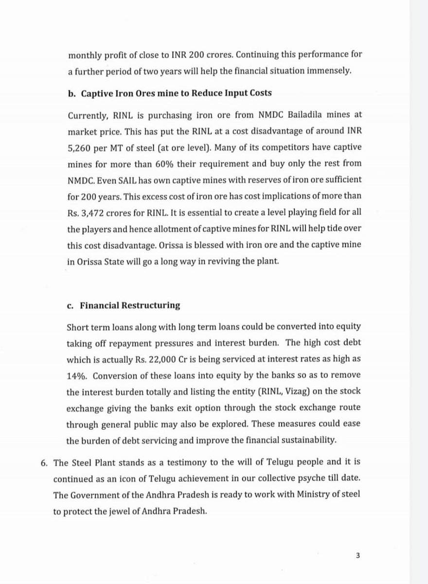 DheerajPola's tweet image. CCEA on Jan 27,2021 has given its principal approval for strategic disinvestment of GOI shareholding in @RINL_VSP  . tinyurl.com/jtfyrcnd
In Response to CCEA desicion then CM of AP  @ysjagan has written a Letter to PM requesting reconsideration of the decision.
#YSRCP…