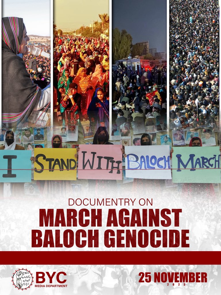 BalochYakjehtiC's tweet image. The Baloch Yakjehti Committee (BYC) Media Department will present a documentary film based on the historic event March Against Baloch Genocide on the anniversary month of the killing of Balach Molla Baksh and the beginning of the Baloch Long March.

The documentary will be…